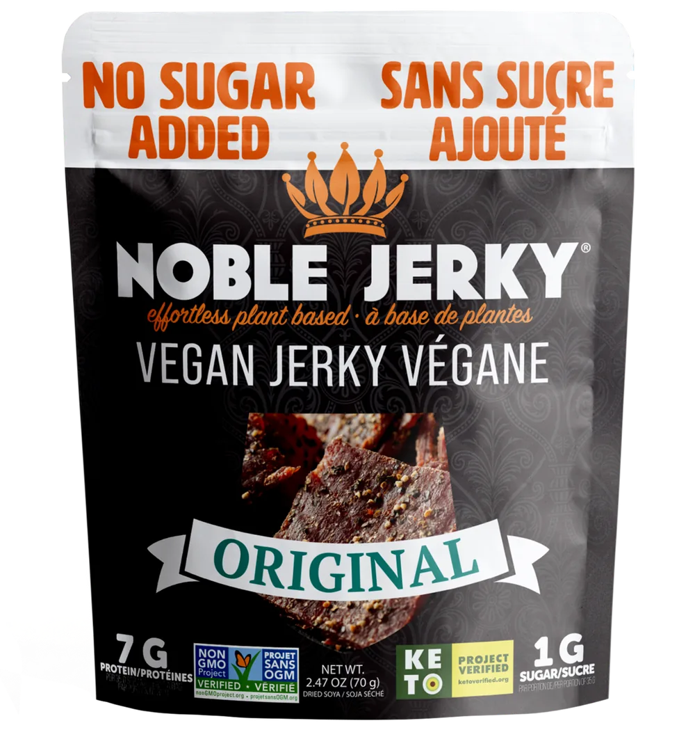 Noble Jerky No Sugar Added Original vegan jerky pouch
