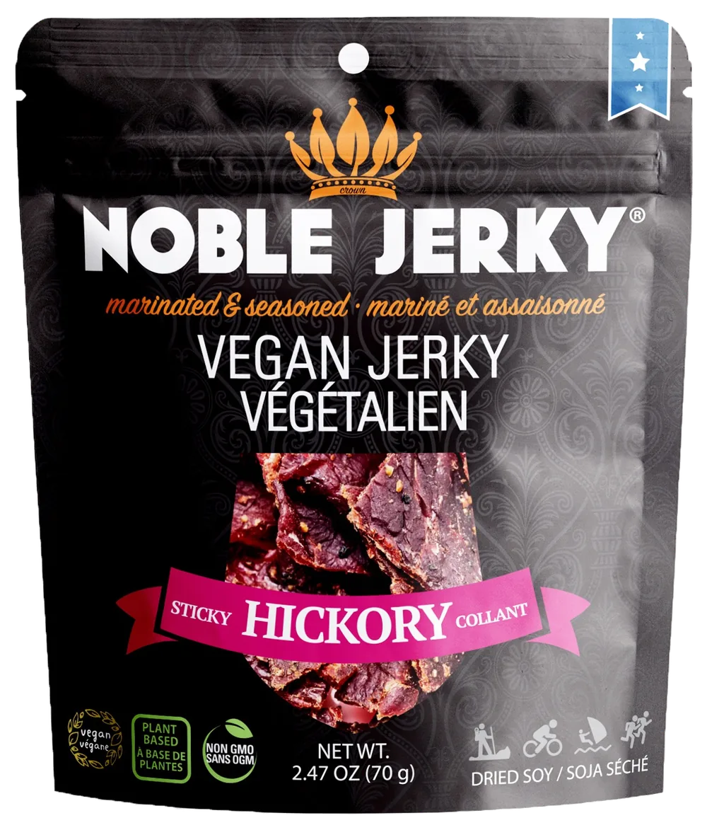 Noble Jerky Sticky Hickory vegan jerky 70g pouch