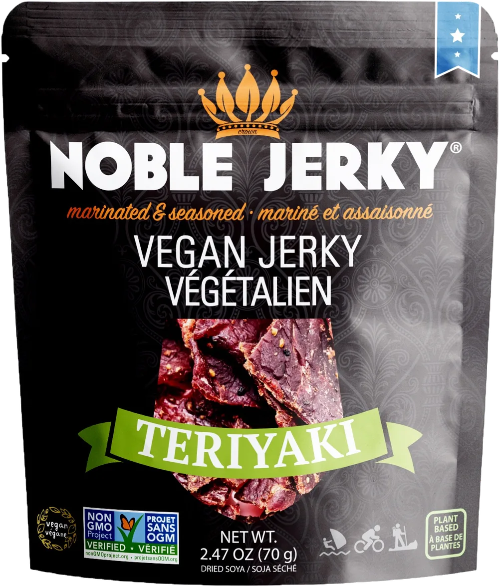 Noble Jerky Teriyaki vegan jerky 70g pouch